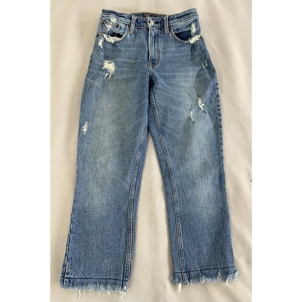 Abercrombie & Fitch The Mom High Rise Jean Distressed Women's‎ Size 27/4r